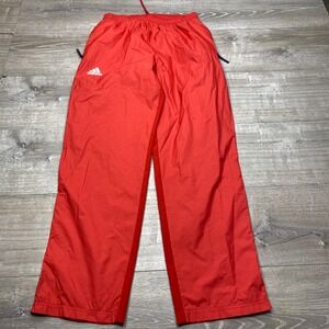 Adidas Track Pants Mens Large Red Windbreaker Zip Ankle Athletic 730PA17